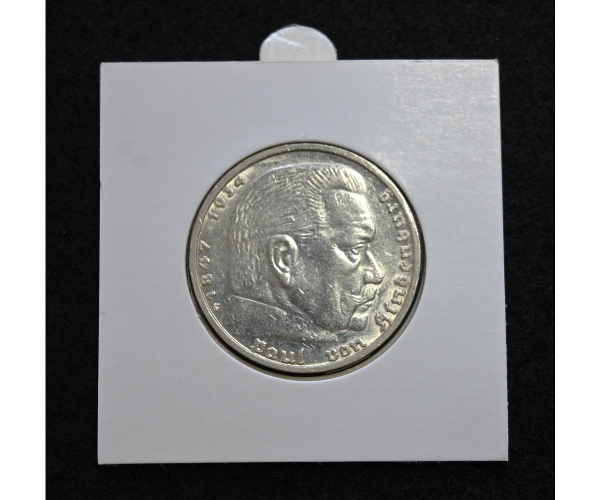 5 Deutsche Reichsmark Silver Coin 1938 — image 2
