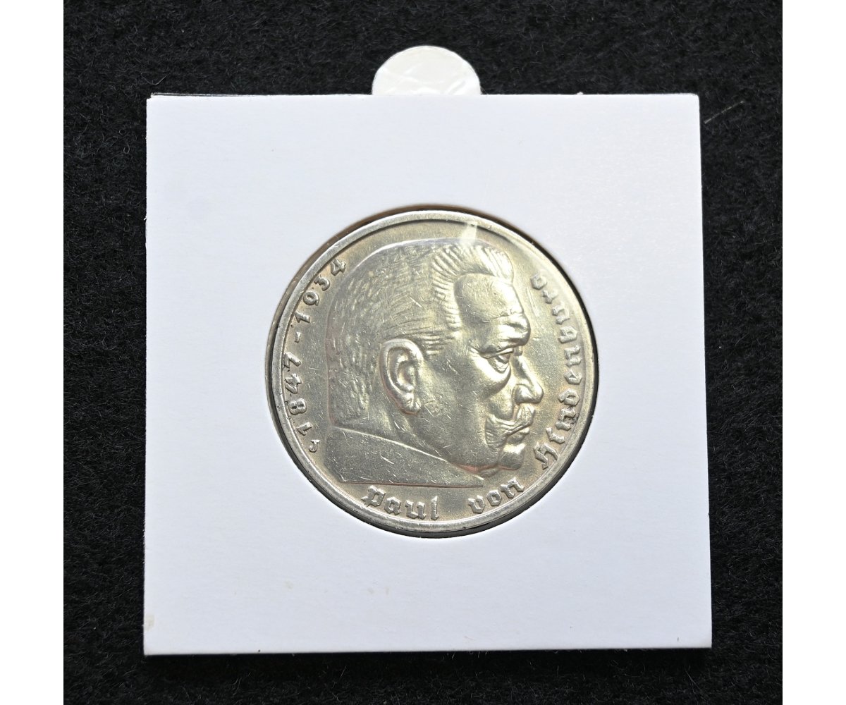 5 Deutsche Reichsmark Silver Coin 1939J — image 2