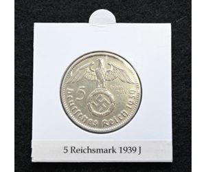 5 Deutsche Reichsmark Silver Coin 1939J
