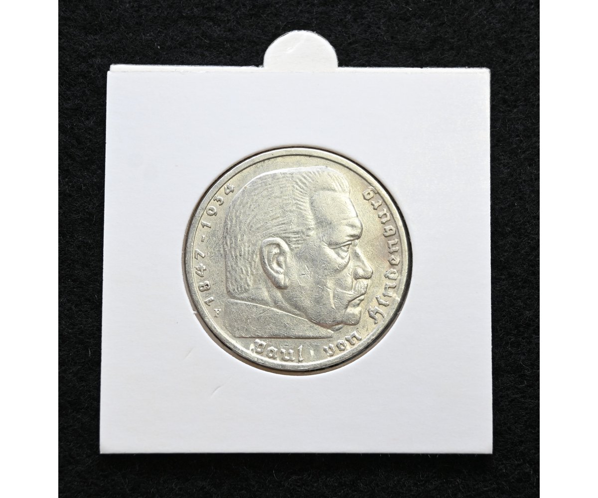 5 Deutsche Reichsmark Silver Coin 1937 — image 2
