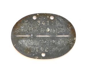 Schw.Flak Ers. Abt.36N Erkennungsmarke