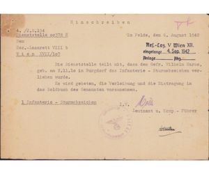 Inf.Sturmabzeichen Announcement Letter