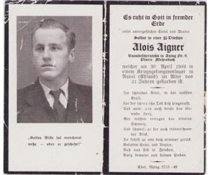 Death Notice Waffen-SS 1949 (Estland)