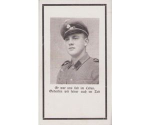 Death Notice SS-Sturmmann