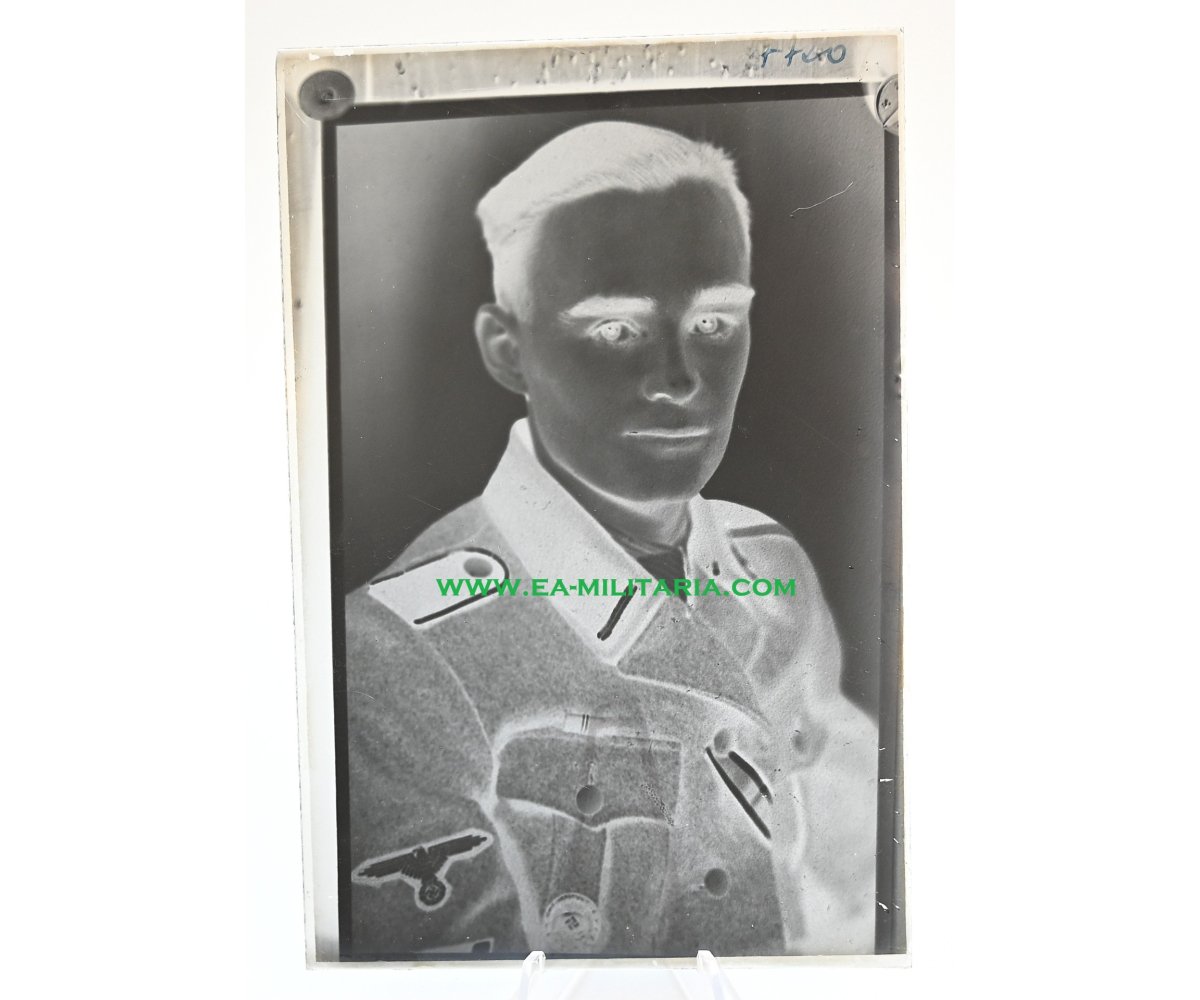 Rare Waffen-SS Soldier Glass Negative — image 2