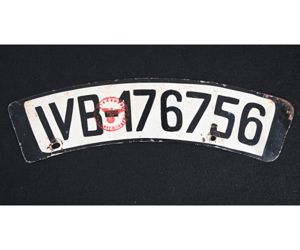 Period German Motorcycle License Plate
