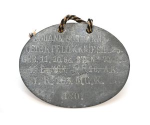 WW1 M.G.K. Inf.Rgt.193 Erkennungsmarke