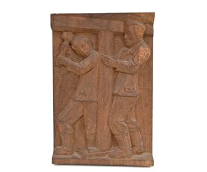 Unique Luftwaffe Bau Komp. Woodcarving Ornament