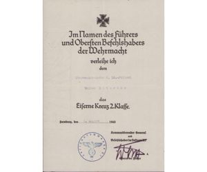 Rare Luftschutz Polizei EKII Award Document