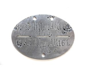 8.Btr.s.F.H. Lw.Art.Rgt.161 Erkennungsmarke