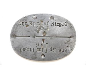 Ers.Kp.für Inf.Reitzug 4 Erkennungsmarke