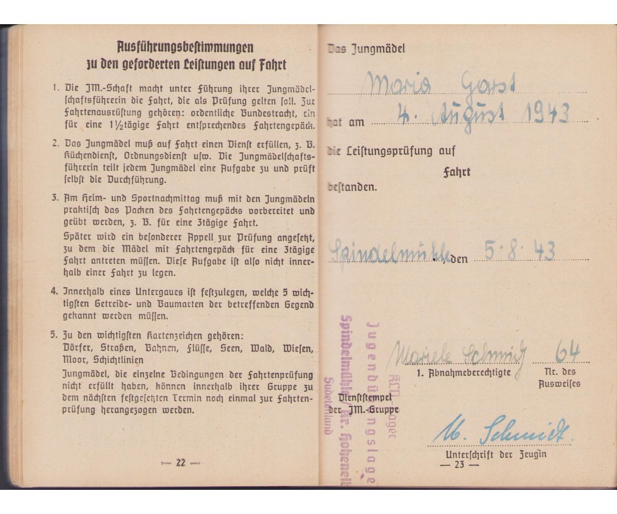 BDM Leistungsbuch 1943 — image 5