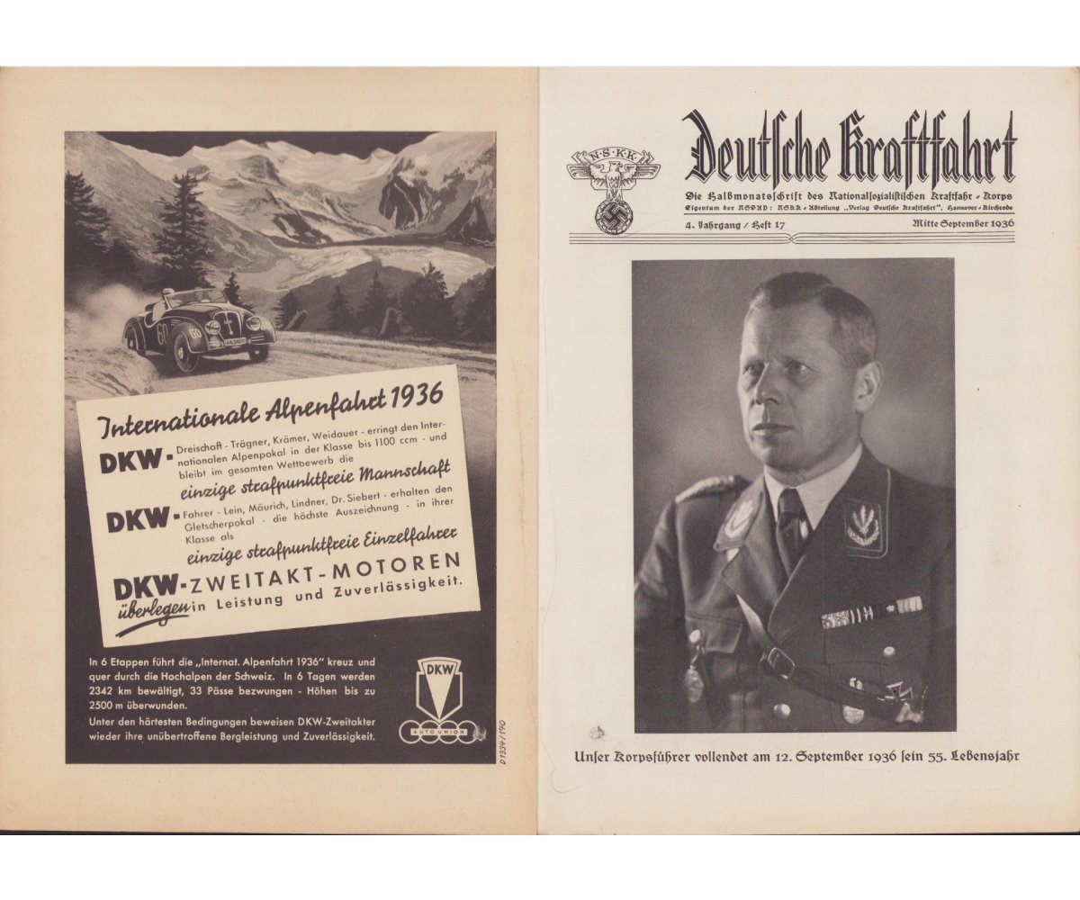 Deutsche Kraftfahrt N.S.K.K. Magazine Sept.1936 — image 2