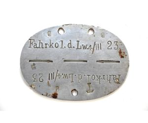 Fahrkol.d.Lw.4/III Erkennungsmarke