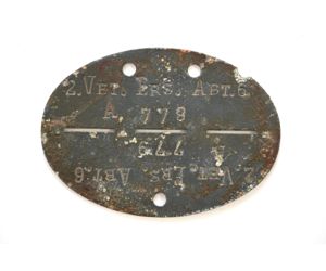 2.Kp./Vet.Ers.Abt.6 Erkennungsmarke