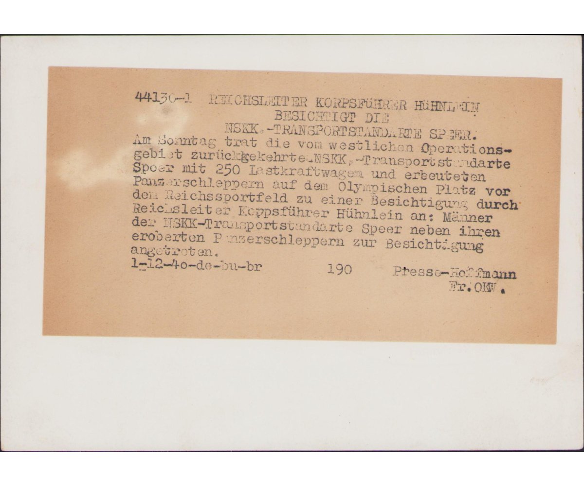 NSKK Standarte Speer Press Photo — image 2