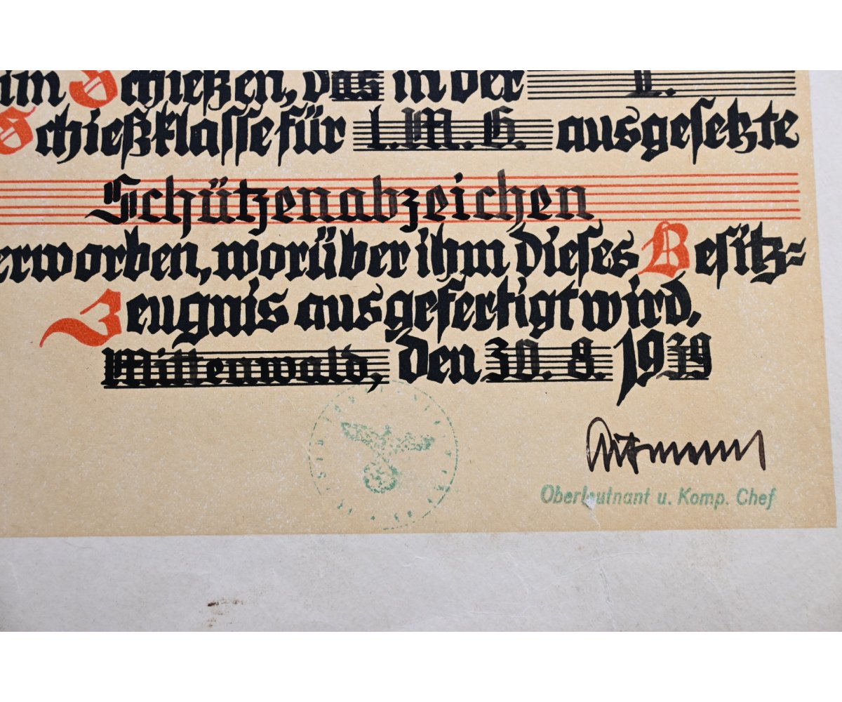 Geb.-Jäg.-Rgt.98 Schützenabzeichen Award Document — image 3