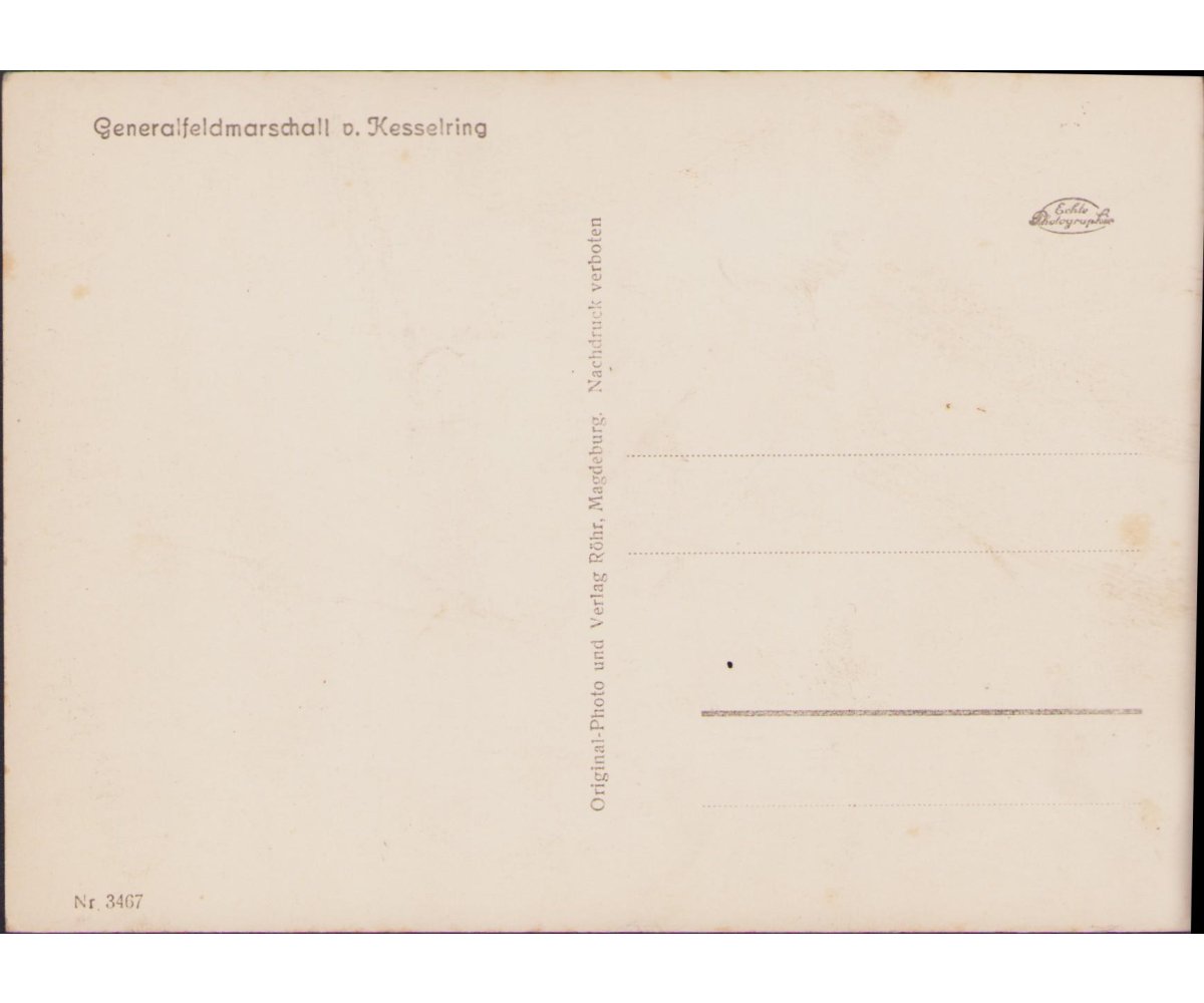 Ritterkreuzträger Postcard Generalfeldmarschall Kesselring — image 2