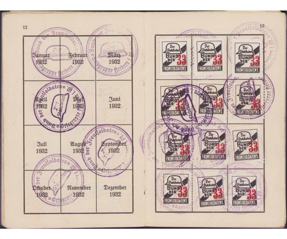 N.S.Deutscher Frontkämfper Mitgliedsbuch — image 9