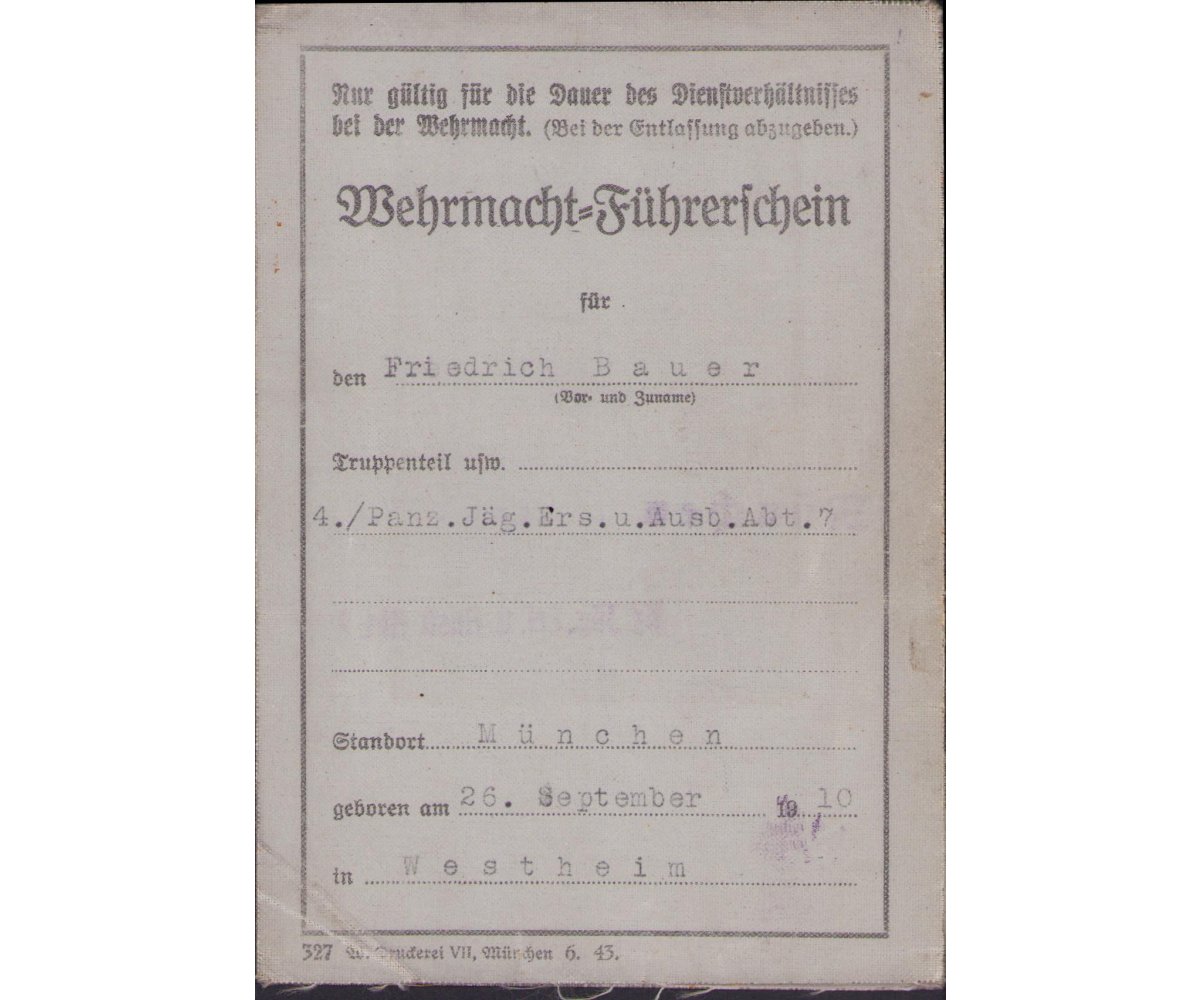 4./Pz.Jäg.Ers.u.Ausb.Abt.7 Führerschein (RSO) — image 2