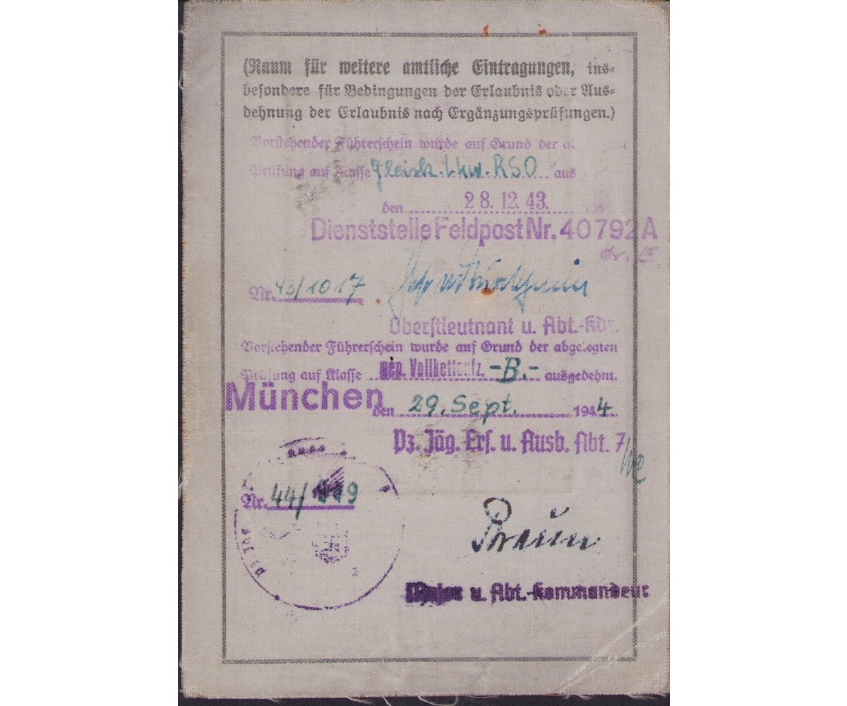 4./Pz.Jäg.Ers.u.Ausb.Abt.7 Führerschein (RSO) — image 3