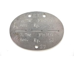 3.Zug Fla.M.G. Res.Komp. 53 Erkennungsmarke