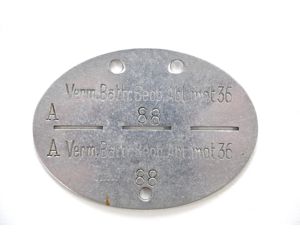 Verm.Battr.Beob.Abt.mot. 36 Erkennungsmarke