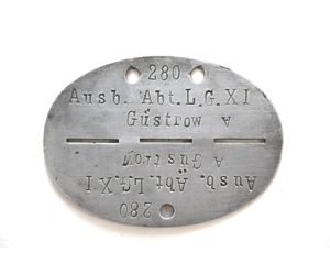 Ausbl.Abt. L.G.XI Güstrow Erkennungsmarke