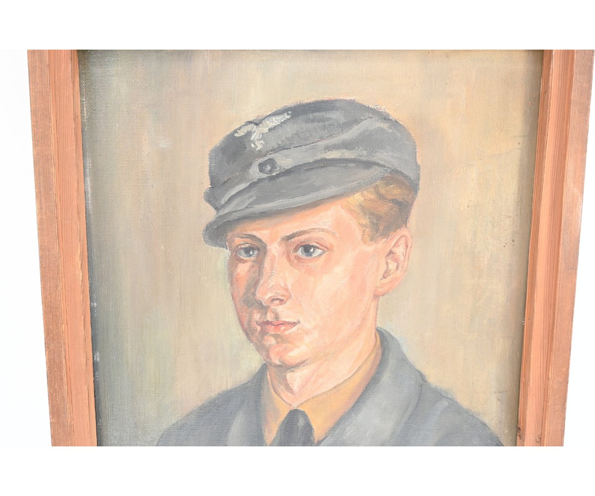 Rare Flakhelfer Portrait Painting 1943 — image 2