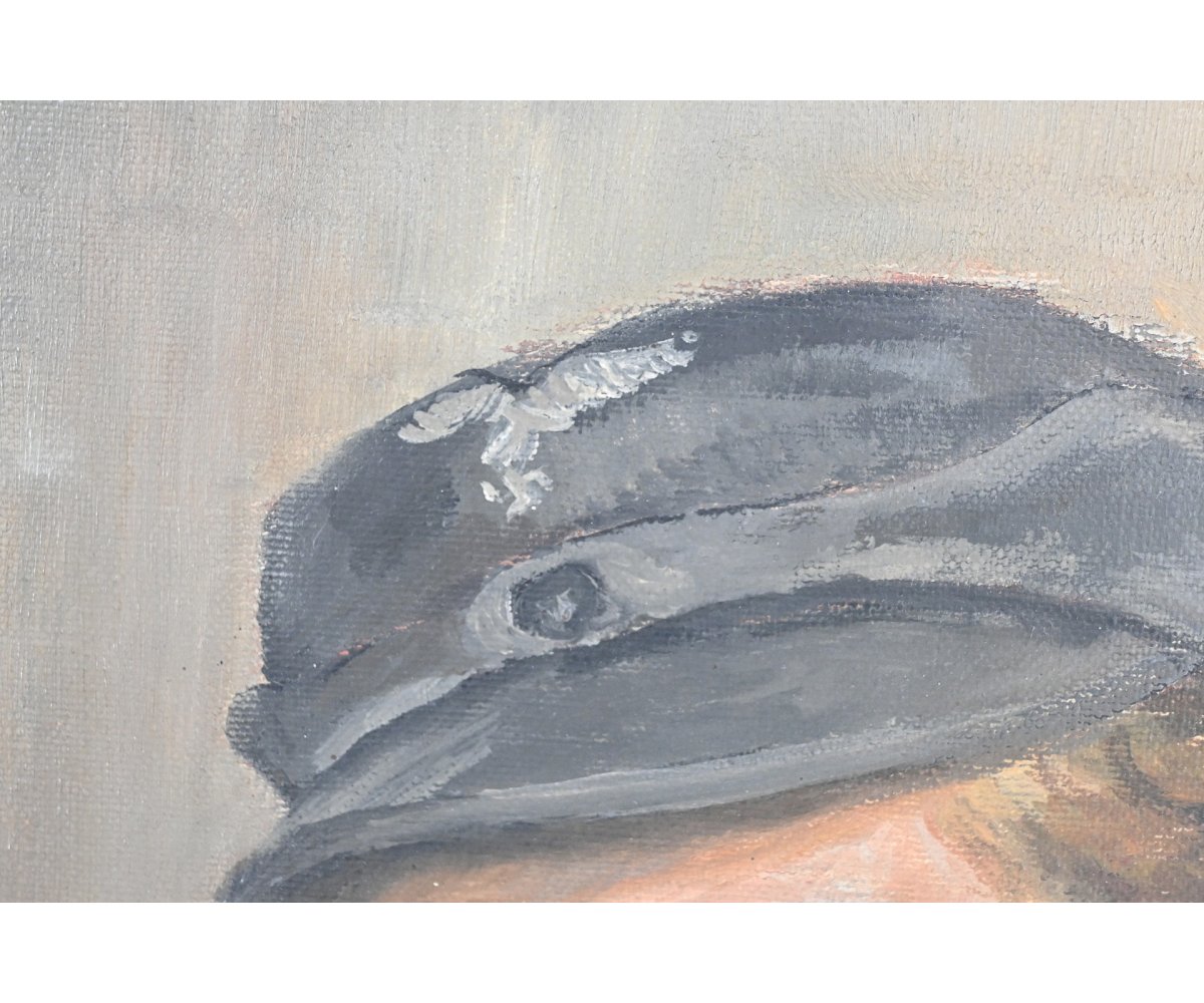 Rare Flakhelfer Portrait Painting 1943 — image 3