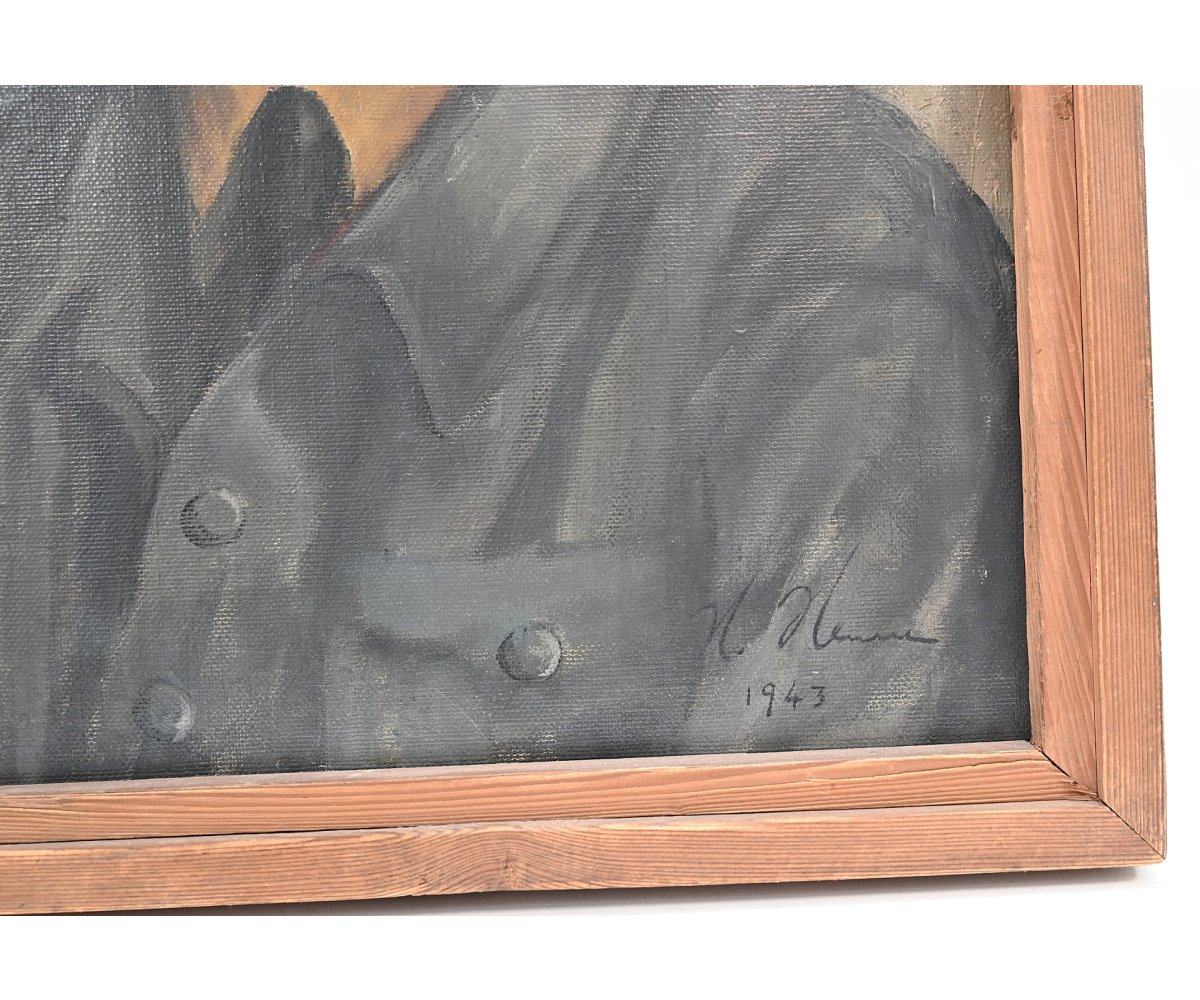 Rare Flakhelfer Portrait Painting 1943 — image 4