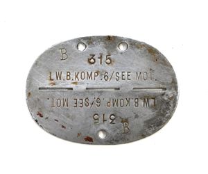 LW.B.Komp.6/See Erkennungsmarke