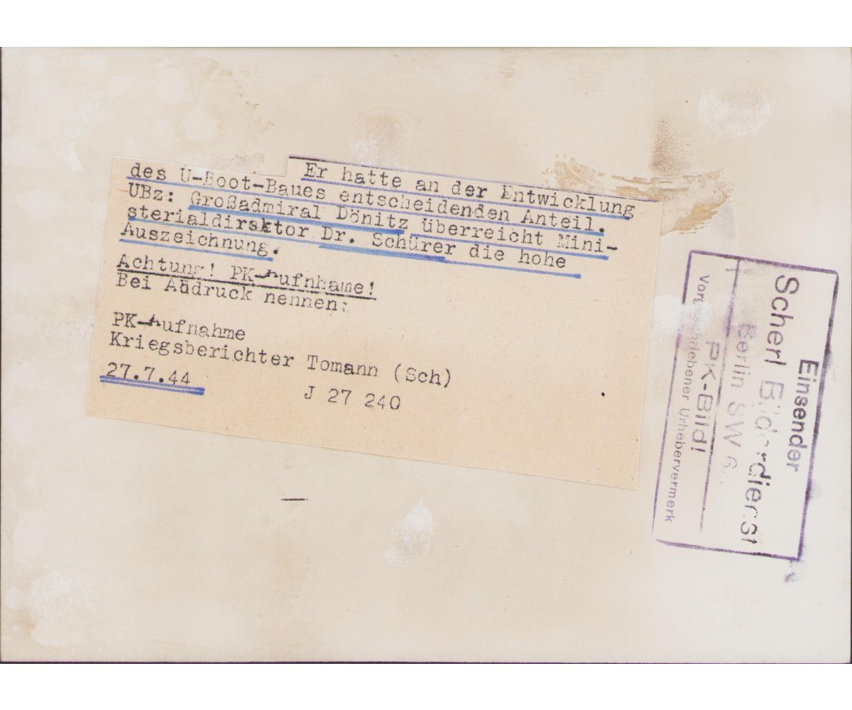 Ritterkreuz d. Kriegsverdienstkreuz Dr.Schürer Press Photo — image 2