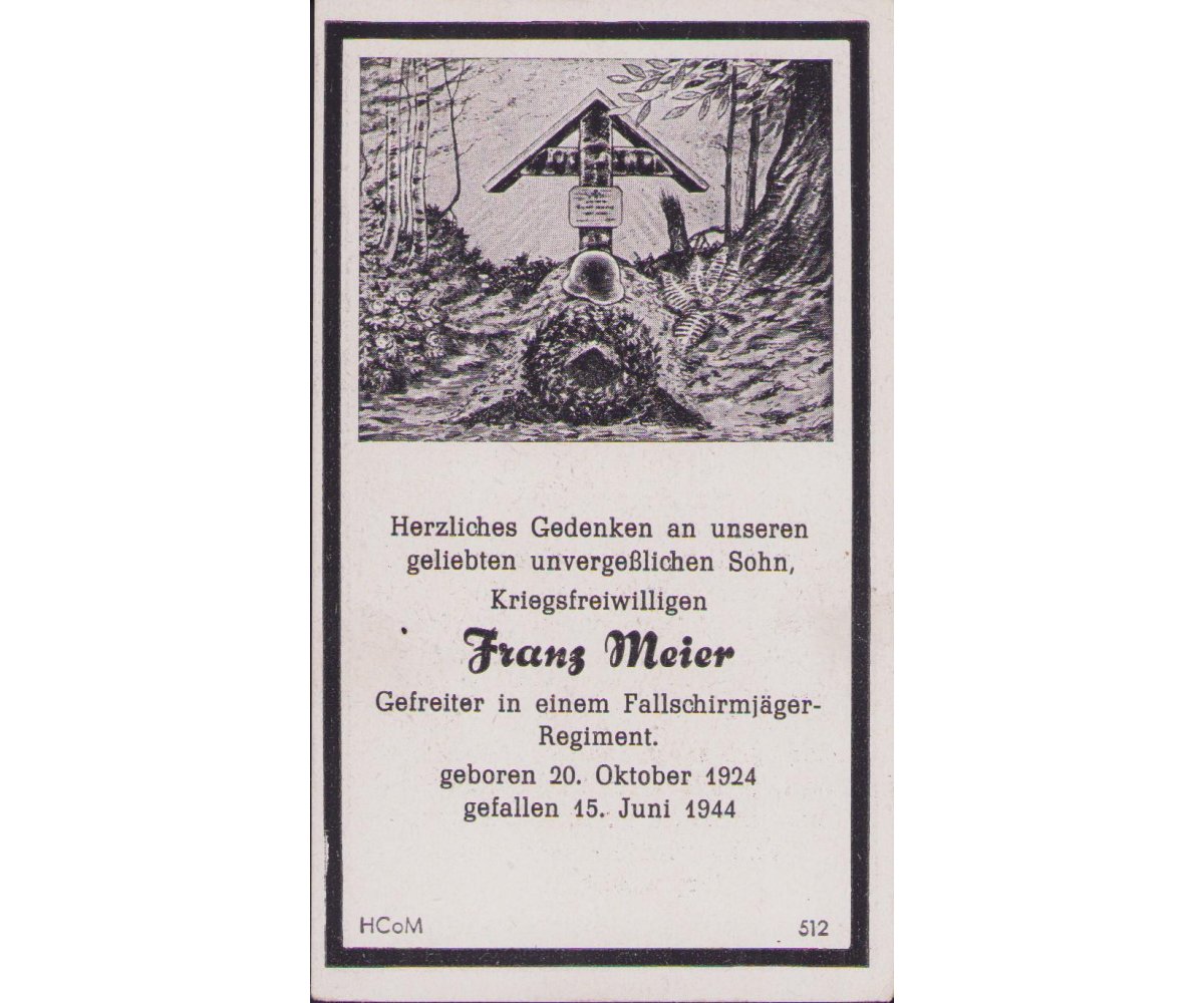 FJ. Rgt.8 Death Notice (St.Lo Normandy) — image 2