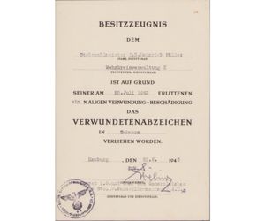 Wehrkreisverwalt. X VWA in Black Award Document