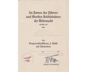 lei.Res.-Flakabt.873 KVKII Award Document