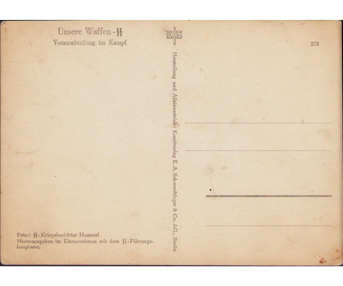 'Unsere Waffen-ᛋᛋ' Vorausabt. im Kampf Postcard — image 2