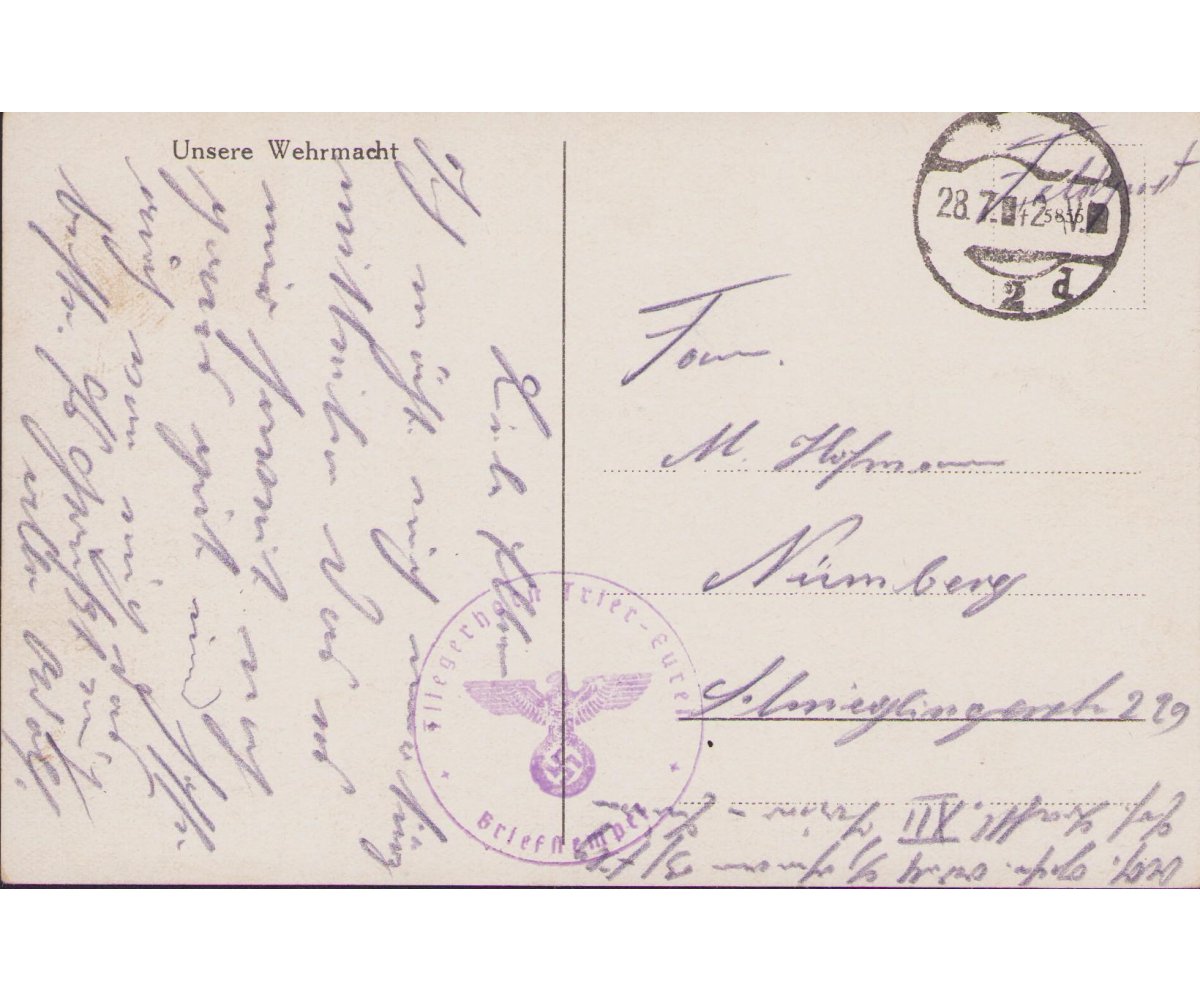 'Unsere Wehrmacht' Postcard (Fliegerhorst Trier) — image 2