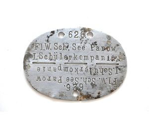 Fliegerwaffenschule See Parow Erkennungsmarke