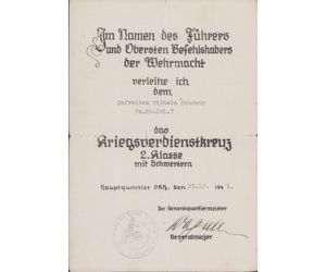 Fz.Kw.Kol.7 KVKII Award Document