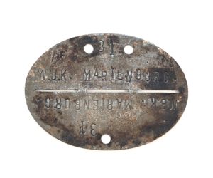 Wehrbezirkskommando Marienburg Erkennungsmarke