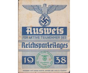 1938 Reichsparteitages Ausweis