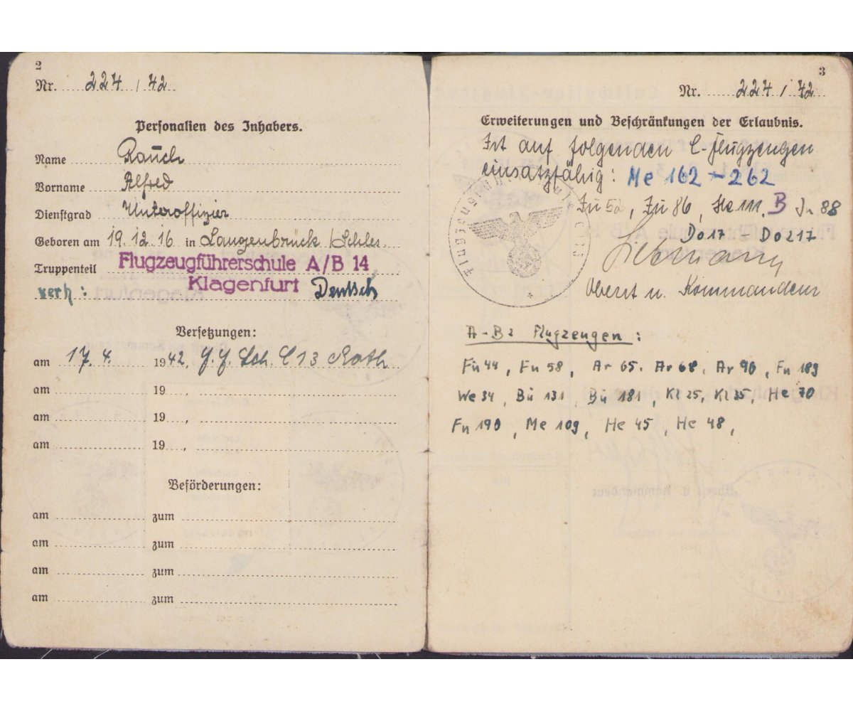 Luftwaffen Führerschein Grouping (Pilot) — image 3