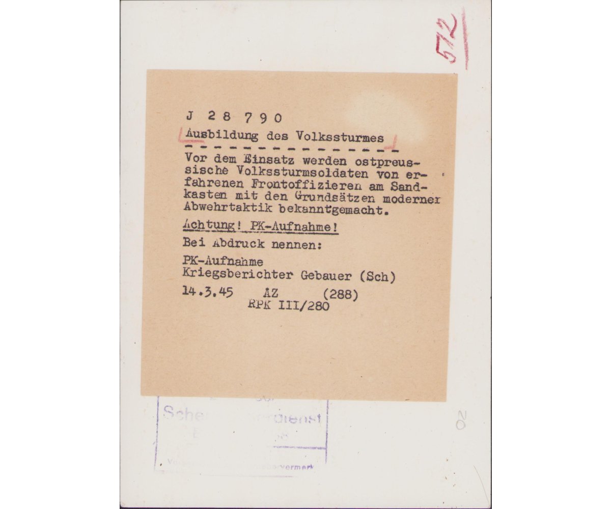 Rare 'Volkssturm Ausbildung' Press Photo (3/1945!) — image 2
