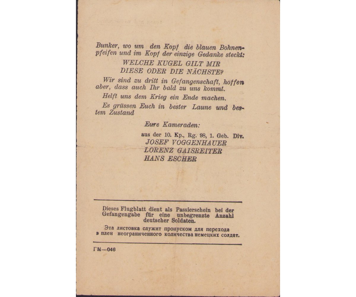 '1.Gebirgs-Division' Flugblatt — image 2