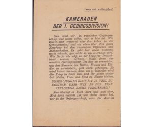 '1.Gebirgs-Division' Flugblatt