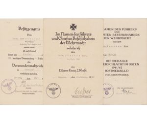 3-Piece 4.M.G./Inf.Rgt.320 Award Document Grouping