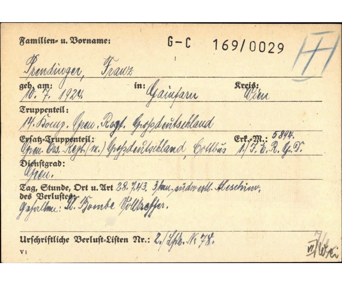 Death Notice Großdeutschland 1943 — image 3