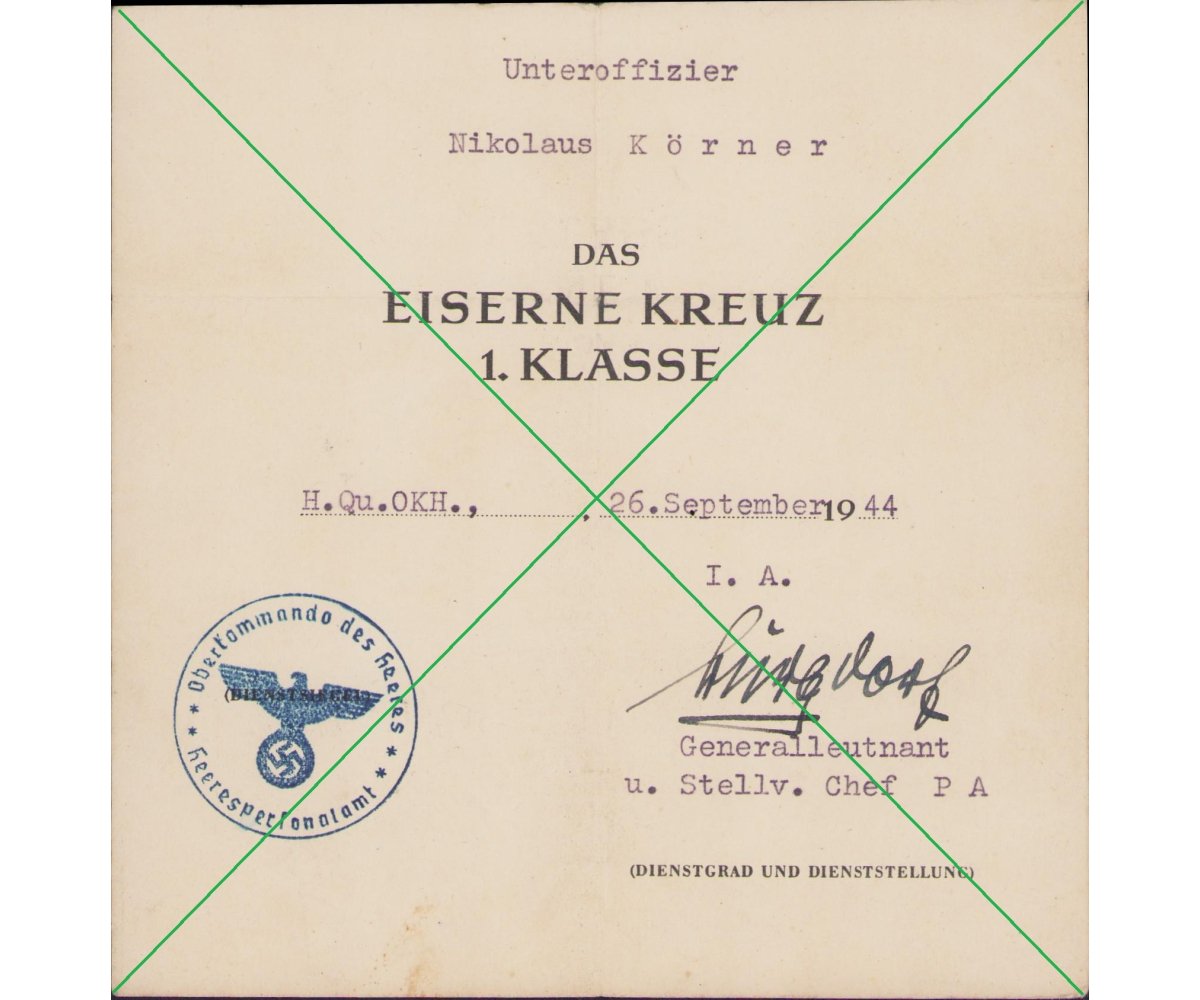 Nahkampfspange in Gold Document Grouping — image 2