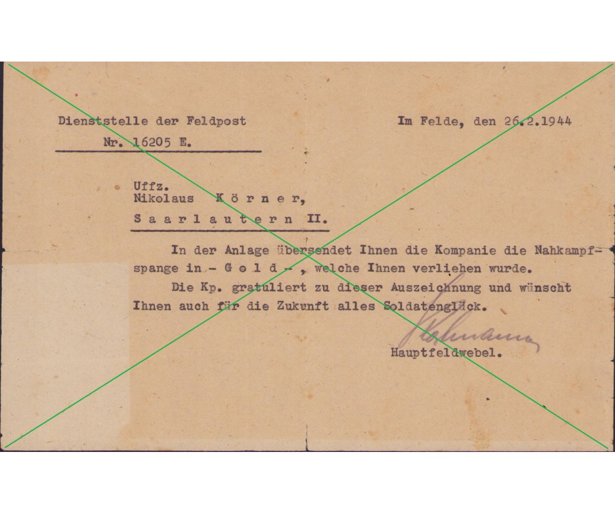 Nahkampfspange in Gold Document Grouping — image 5